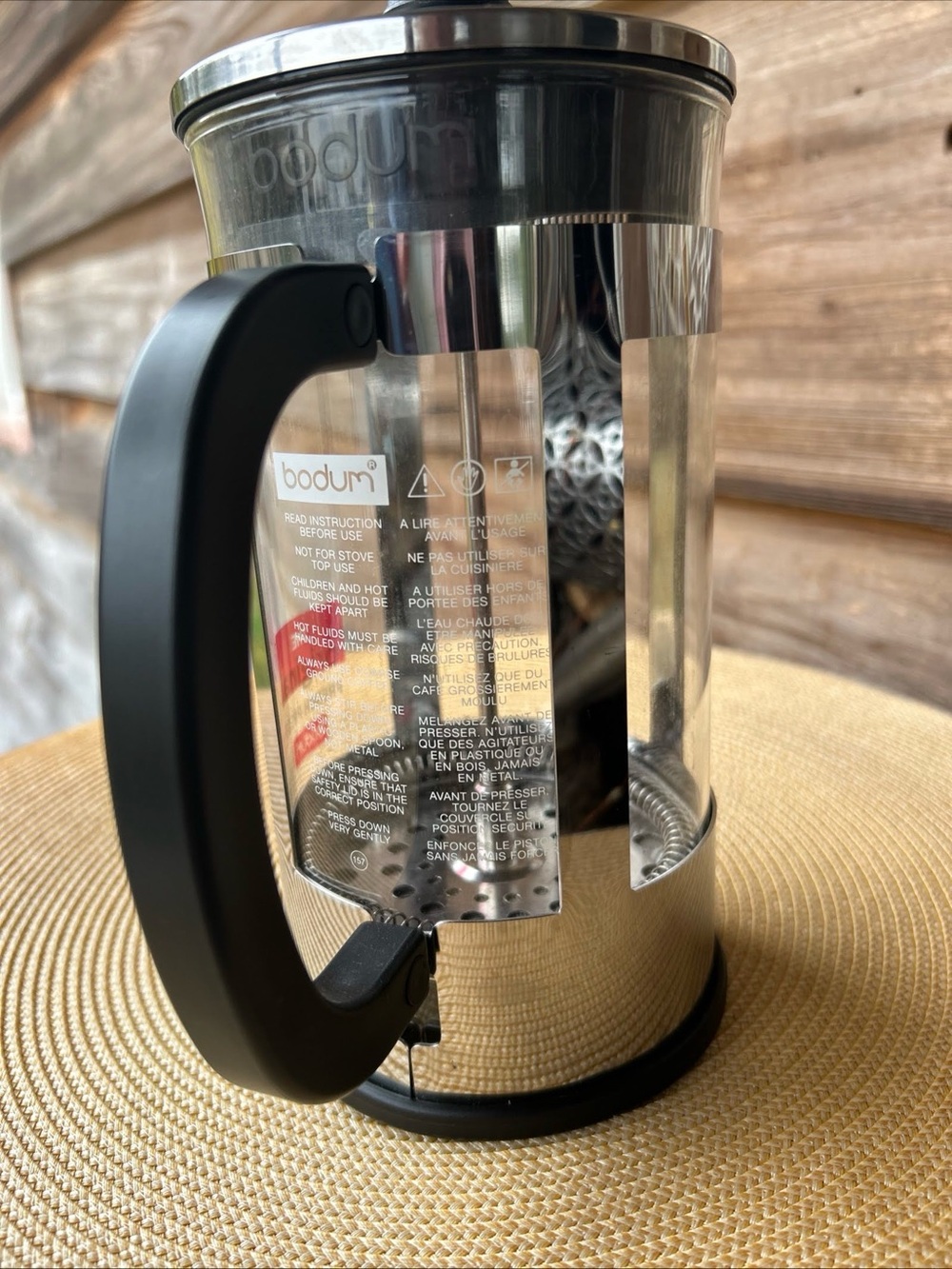 Bodum Stainless Steel and Glass French Press Coffee Maker - NWOT